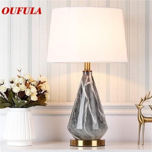 OUFULA Ceramic Table Lamps Desk Luxury Modern Contemporary Fabric for Foyer Living Room Office Creative Bed Room Hotel