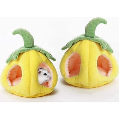 Hamster Cage Pumpkin House Cartoon Soft Hamster Cave Nest Small Animal Warm Cave for Hamster Hedgehog Mouse Rat Guinea Pig