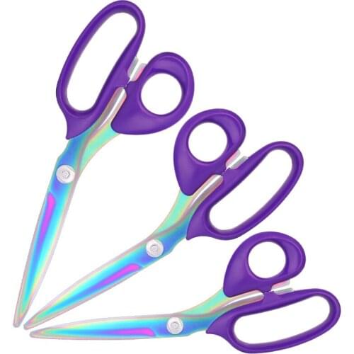 LMDZ Purple Tailor Scissors for Fabric Cutter Needlework Embroidery Stainless Steel Scissors Sewing Handicraft Dressmaking