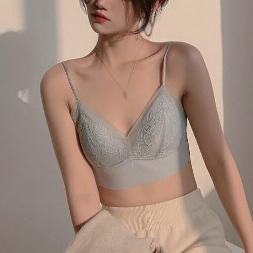 Sweet Lace Invisible All-Matching Girly Bra One-Piece Wirefree Sexy Fairy Underwear Thin Seamless Casual Bralette