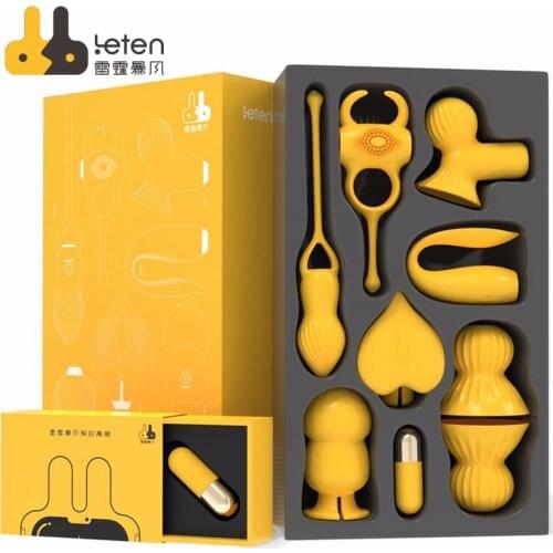 Leten Seven Tortures Multi-Functional Vibrating Egg Rings Vagina Anal Masturbator Couple Game Sex Toys Kits For Men Women