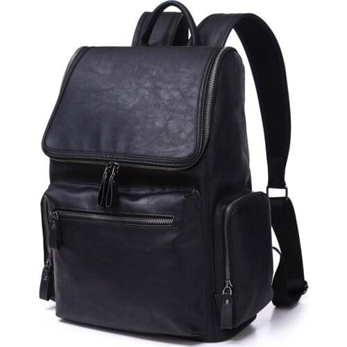 2018 Fashion Backpack Women Men Large Capacity PU Leather Laptop Backpacks Student School Bags for Teenagers Travel Backpacks