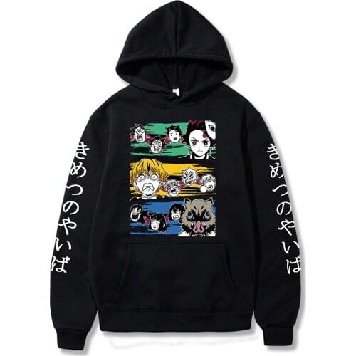 Demon Slayer Hoodies Mens Hoodies Sweatshirts Funny Anime Kimetsu No Yaiba Long Sleeve Casual Hooded Male Pullovers