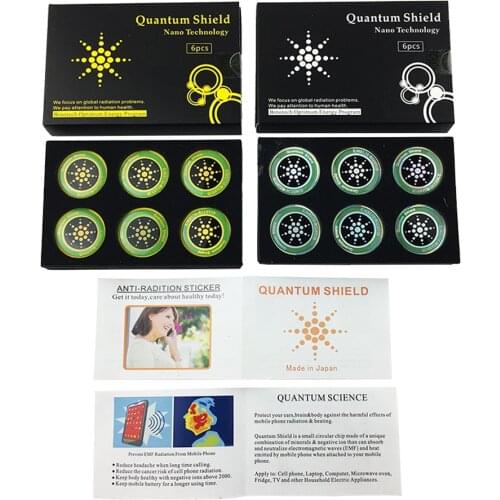 6pcs Quantum Shield Sticker Mobile Phone Sticker For Cell Phone Anti Radiation Protection from EMF Fusion Excel Anti-Radiation
