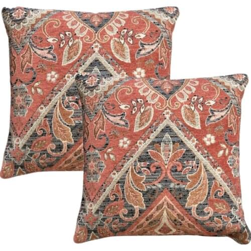 Luxurious Flocking Velvet Pillow Cover Home Decorative Jacquard Cushion Cover 45x45cm Sofa Throw Pillows Vintage Pillow Case