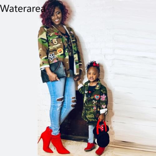 New plus-size autumn winter turn-down collar long sleeve embroidery patch multiple pockets Camouflage jacket fashion coat 19461