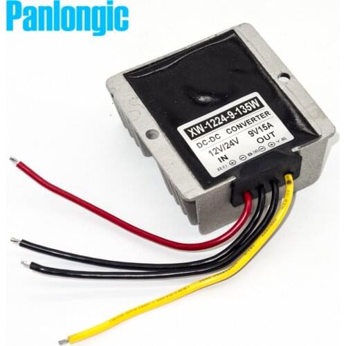 Wholesale!!! Waterproof DC/DC Converter Regulator 10v-35v 12V 24V Step DOWN to 9V 135W 15A Free Shipping