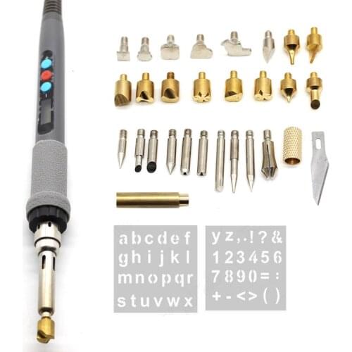 60w Digital Display Soldering Iron Wood Pyrography Embossing Burning Soldering Pen Tool Set Welding Tips Kit