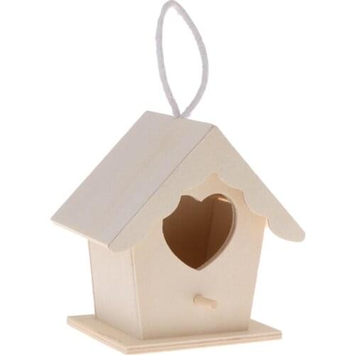 Hanging on the tree or cage Bird Nest Natural Wood House Creative Round Shaped Parrot Wall Mounted Hanging