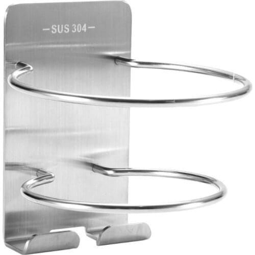 Self Adhesive Hair Dryer Holder Rack Stainless Steel Blower Organizer Stand