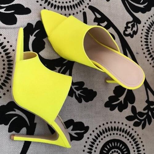 Chic Ladies Suede Pointed Peep toe high heel slipper Women Summer Stiletto Heel Outfit Dress Shoes Slingback Evening sandals