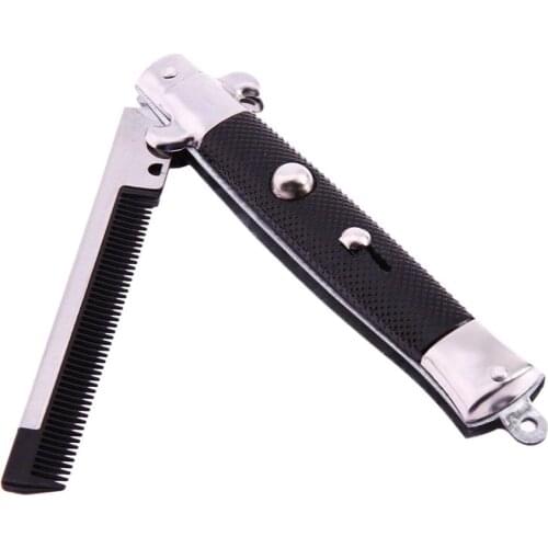 Folding Stainless Steel Combs For Men Oil Head Portable Beard Combs Hair Styling Product Combs For Man