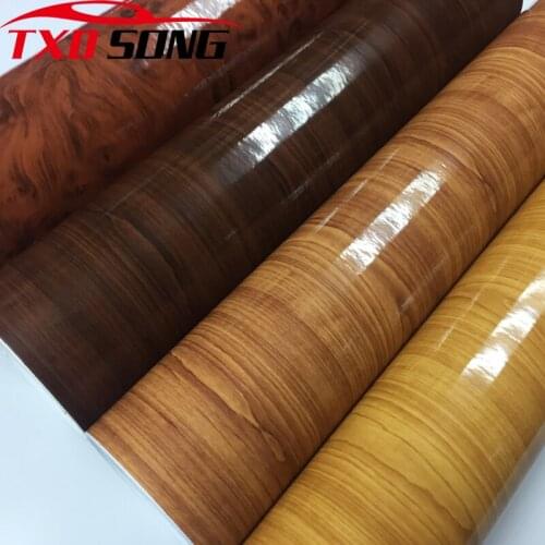 Premium G9452 High Glossy Wood Grain Car Interior DIY Vinyl Sticker Decal Wrap Film 7 Sizes 10/20/30/40/50CMX152CM