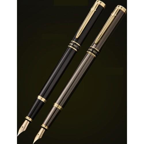 Winning Gold Sword Clip Fountain Pen 0.5mm F Nib 0.38mm Hooded Nib Metal Black/Grey Gift Pens Ink Set School Office Supplies