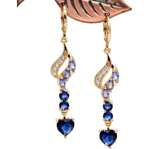 Trendy Dangle drop Earrings for Womens earrings waterdrop navy stone heart Earrings Trendy Jewelry for Valentines Day Gift