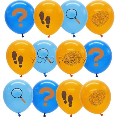 12pcs Latex Balloon 12 Inch For Boys Kids Detective Spy Secret Agent Theme Birthday Party Home Deco Supplies