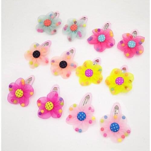 2pcs/lot Little Girls Baby Cute Flowers Safety Barrettes BB Clip Hot Sale Children New Hair Clips Kids Gifts Hair Accessories