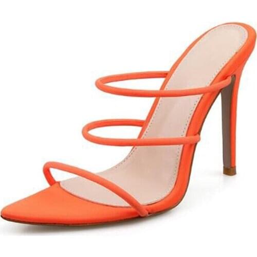 2019 new arrival women sandals solid colors thin high heels sandals sexy summer party wedding shoes woman big size 42