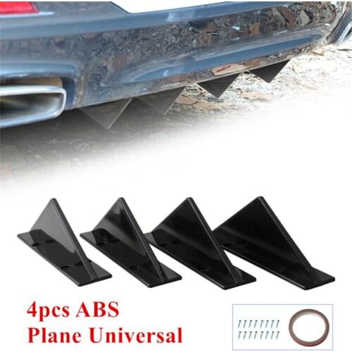 4x Car Rear Bumper Spoiler Shark Fin Lips Diffuser Protector Covers Universal