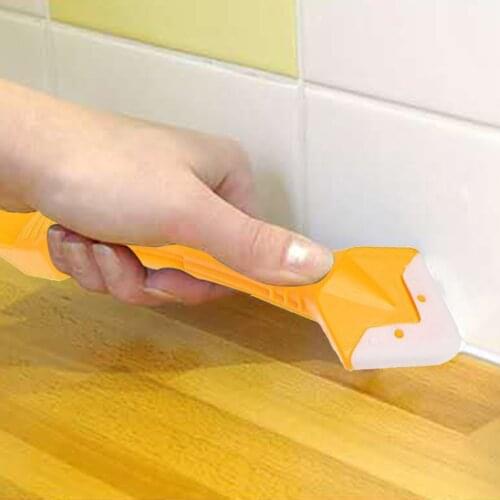 5pcs 3 In 1 Glass Glue Angle Scraper Caulking Tool Multifunctional Rubber Shovel Silicone Remover Angle Shovel High Quality