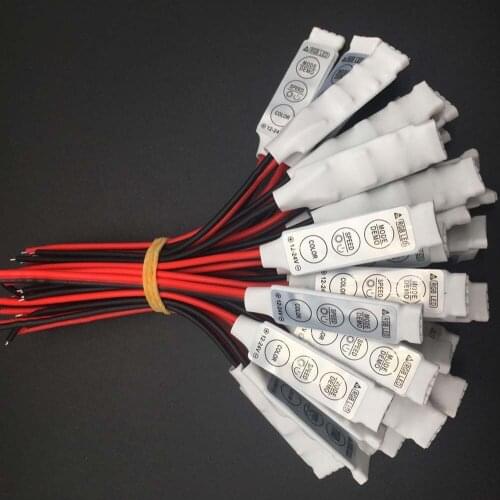 5pcs/lot 12V Mini 3 Keys Single Color LED Controller Brightness Dimmer for led 3528 5050 strip light
