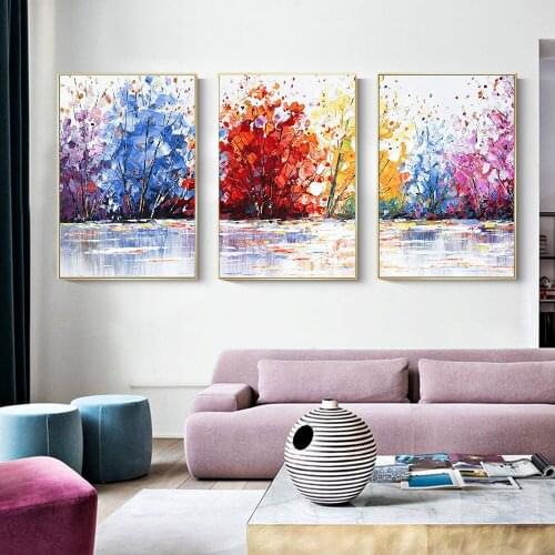 Abstract Landscape Knife Painted Oil Paintings Printed on Canvas Pictures Home Decor Wall Art for Living Room Decoration Cuadros