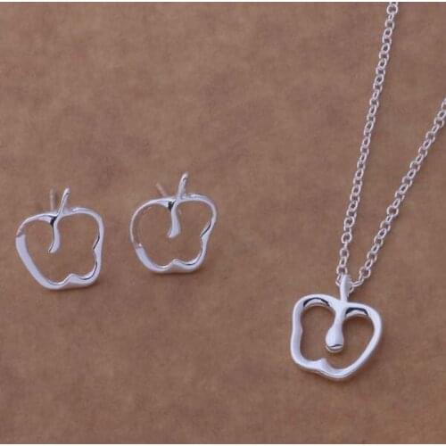 AS106 EngagementSilver Color 925 Jewelry Silver Popular Jewelry Sets Earring 208 + Necklace 588 /dmyamefa Bgsajxza