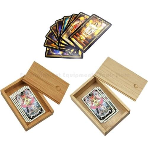Bamboo Cards Storage Box Desktop Wooden Poker Playing Card Box Case for Tarots Playing Games Table Board Deck Game