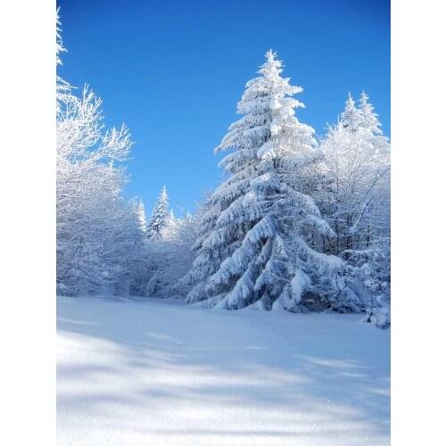 Snow pine forest backgrounds photography vinyl winter Christmas child photo backdrop for photographic studio video props S-1887