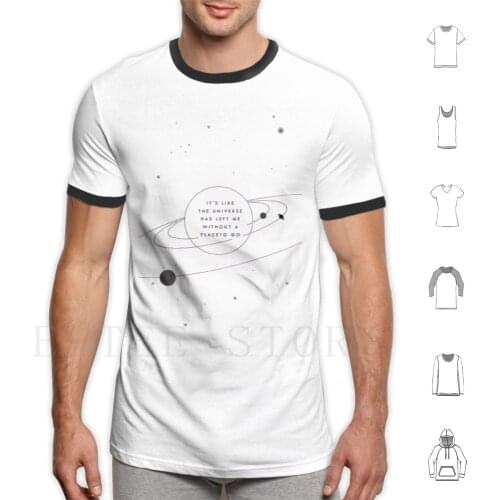 Universe T Shirt Cotton Men DIY Print Universe Planet Placebo Stars Black Dark White