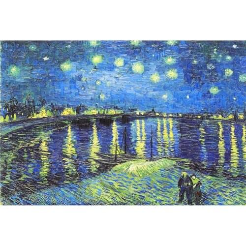 Jigsaw Puzzle 2000 Pieces Educational Decompression DIY Toy For Adult Old Master Oil Painting Starry Night Over the Rhone