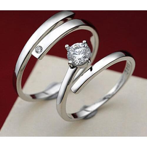 I LOVE YOU Couple Rings Unisex Wedding Rings for Women Men Lover Anniversary Jewelry Gift Prevent Allergy 925 Sterling Silver