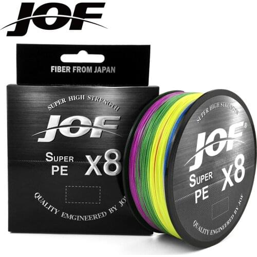 JOF 150M 300M 500M Fishing Line 0.14-0.5mm 8 Strands 15-100lb Strong Japan PE Fiber Multifilament Braided Fishing Line