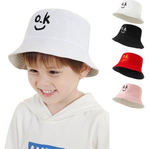 Summer Cartoon Kids Hat for Girls Boys Bucket Hat Cotton Unisex Kids Accessories Children Cap
