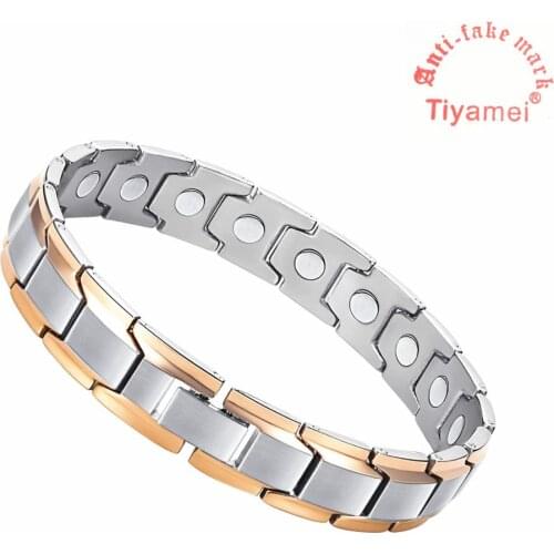 Titanium steel magnetic bracelet black rose gold, treatment to alleviate arthritis pain, health care gifts for men and women