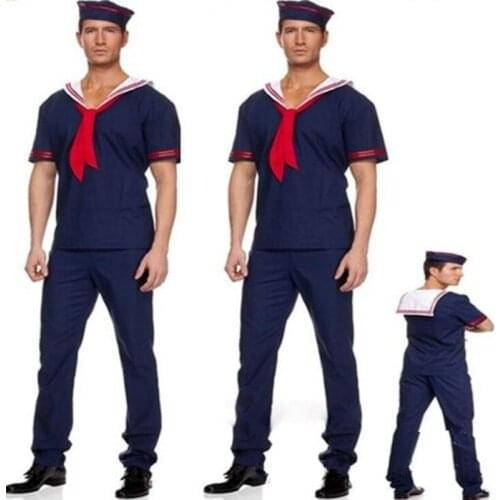 Adults Man Navy Sailor Cosplay Costume Male Stage Performance Costumes Masquerade Party Dress Purim Halloween Christmas
