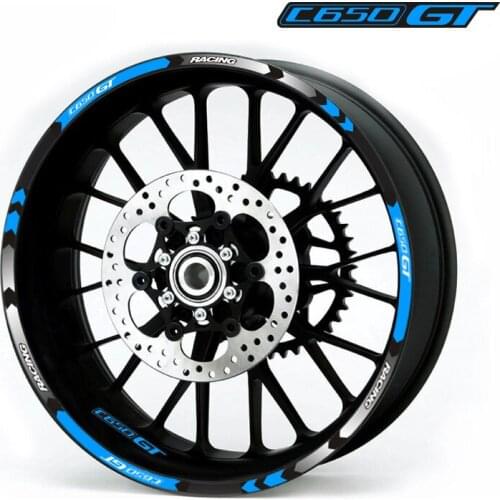 New high quality 12 Pcs Fit Motorcycle Wheel Sticker stripe Reflective Rim For BMW C650GT