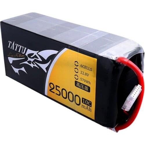 Original TATTU 25000mAh 22.8V 6S 570WH LiPO battery 10C for heavy load multi-rotor FPV drone six-axis eight-axis aircraft