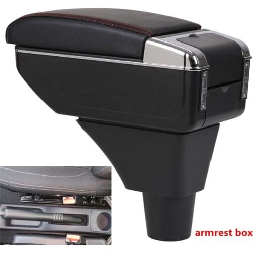 For Dacia sandero armrest box USB Charging heighten Double layer central Store content cup holder ashtray accessories