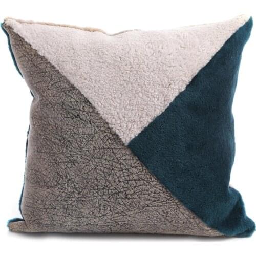 Black-Blue-Smoked Fur Sheep Fur Pillow Stuffed Cushion Real Animal Fur Custom Design 3 Colors Pillows For home Decoration Pillow