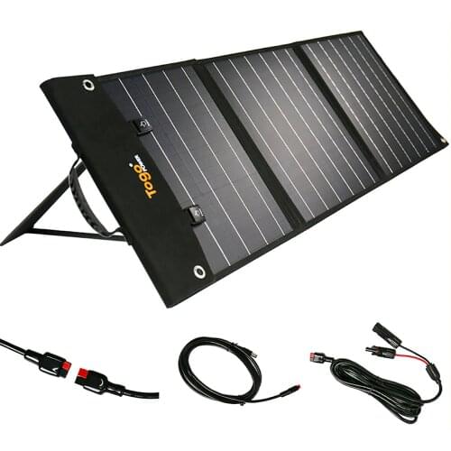 Togopower 60w Portable Solar Panel Kit with Parallel Cable Kickstand, USB-C and QC 3.0 Solar Mat