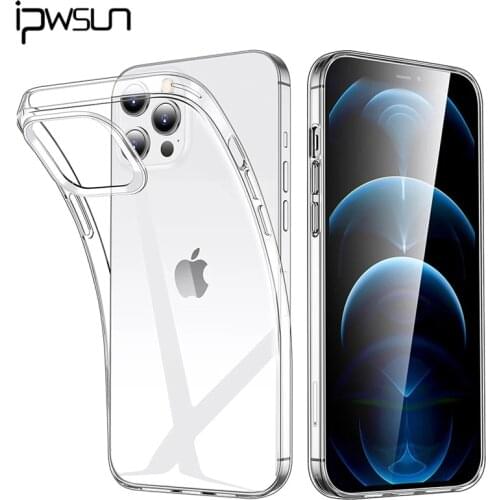 IPWSOO Transparent Case For iPhone 12 Pro Max 11 TPU Silicon Fitted Soft Case for iPhone Xs Max XR 6 7 8 Plus Clear Back Cover