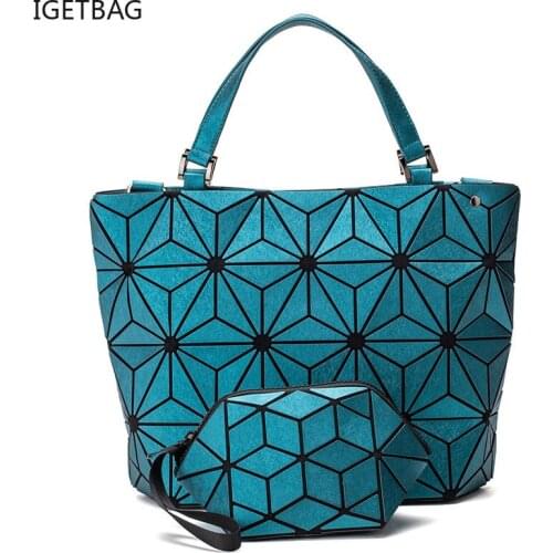 Sac a main brand women geometric bags for women 2020 Quilted Shoulder Bags Laser Plain Folding ladies Handbags bolsa feminina