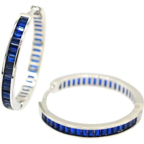 28x12mm Luxury Created Golden Citrine Gift For Ladies Silver Ear Silver Earrings Wholesale Drop Shipping