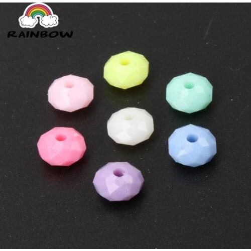 Mixed Acrylic Flat Round Spacer Beads For jewelry Making DIY 8mm 100pcs