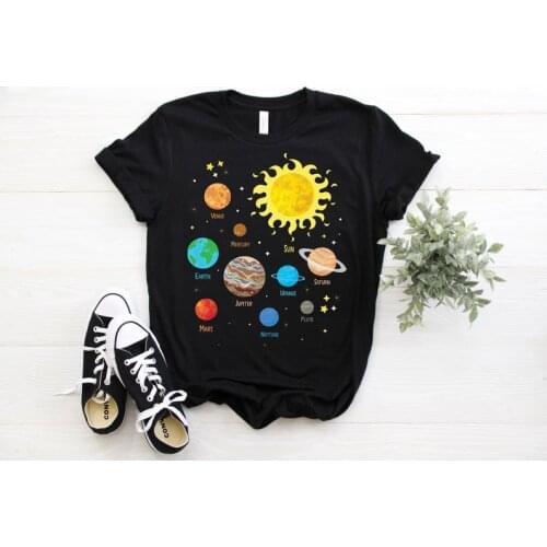Solar System Dwarf Planets Astronomy Astronaut T-Shirt Space Geeks Gifts Birthday Party Present Kids Youth Boys Girls cotton