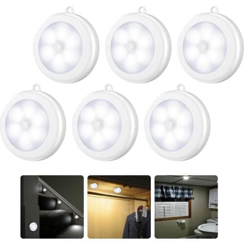 PIR Motion Sensor LED Night Lights Battery Powered Auto on/off for Kitchen Stair Bedroom Wardrobe Closet Under Cabinet Lighting
