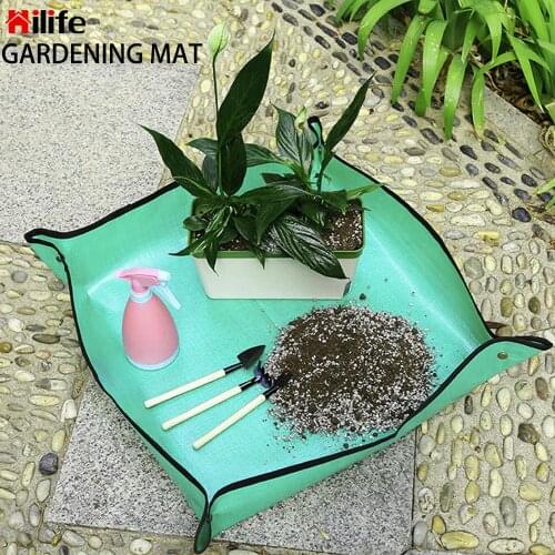 Thicken Basin Cushion Mix Soil Flower Land Mat Anti Dirty Garden Work Cloth Foldable Garden Grafting Pad Transplanting Pot