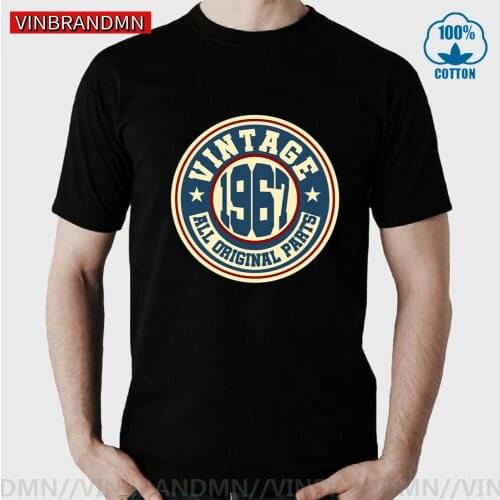 Vinbrandmn Fathers day Gift Vintage 1967 All Original Parts T Shirts men Retro Classic 1967 T-shirt Mens 53th birthday Tshirts