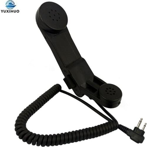 Military Handheld Telephone PTT Shoulder Mic Speaker Microphone for Motorola 2 Pin Plug Connector Two Way Radio Walkie Talkie